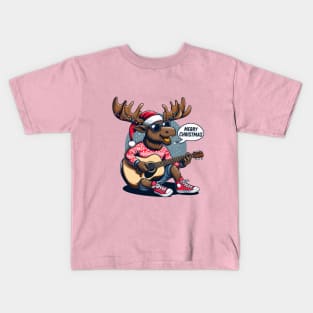 Merry Christmoose Moose Christmas 2024 Kids T-Shirt